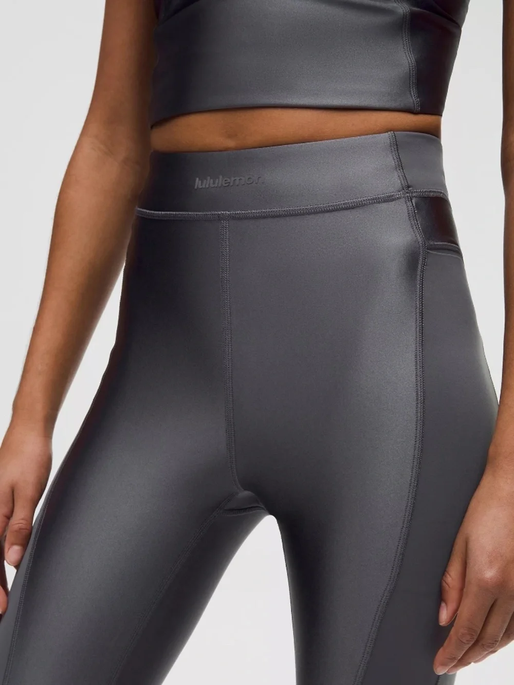 LULULEMON Black Satin Shine High-Rise Legging Tight 25